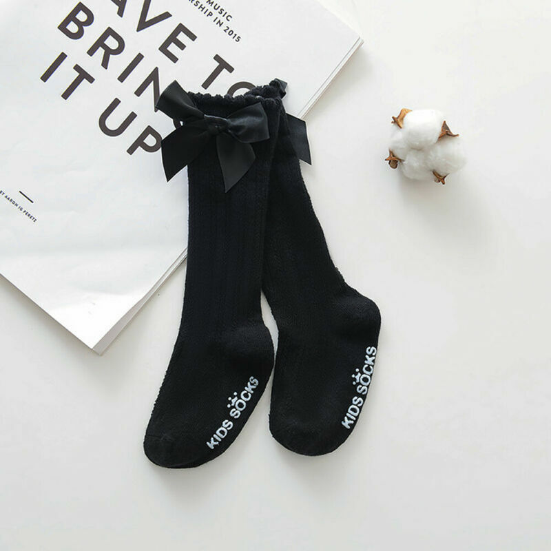 One Pairs pudcoco 2020 primavera nuovi calzini per bambini bambini ragazze 3D fiocco nodo lunghezze al ginocchio calzini per bambini in cotone morbido bambini 0-4 anni
