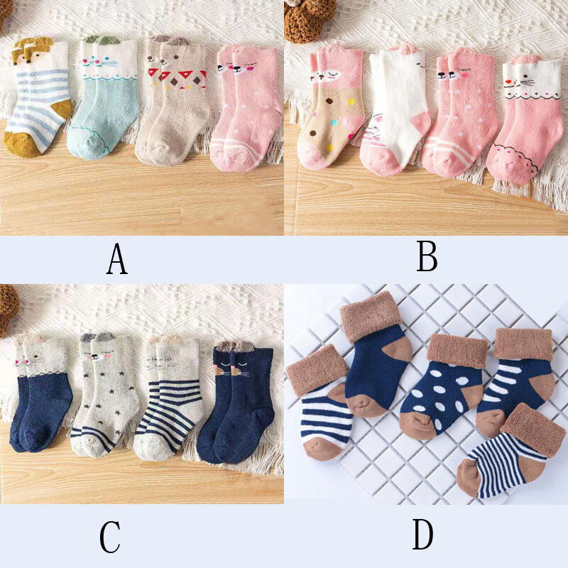 Calcetines para bebé recién nacido de 0 a 3 años, calcetín para pie, 4 pares por lote, 2020