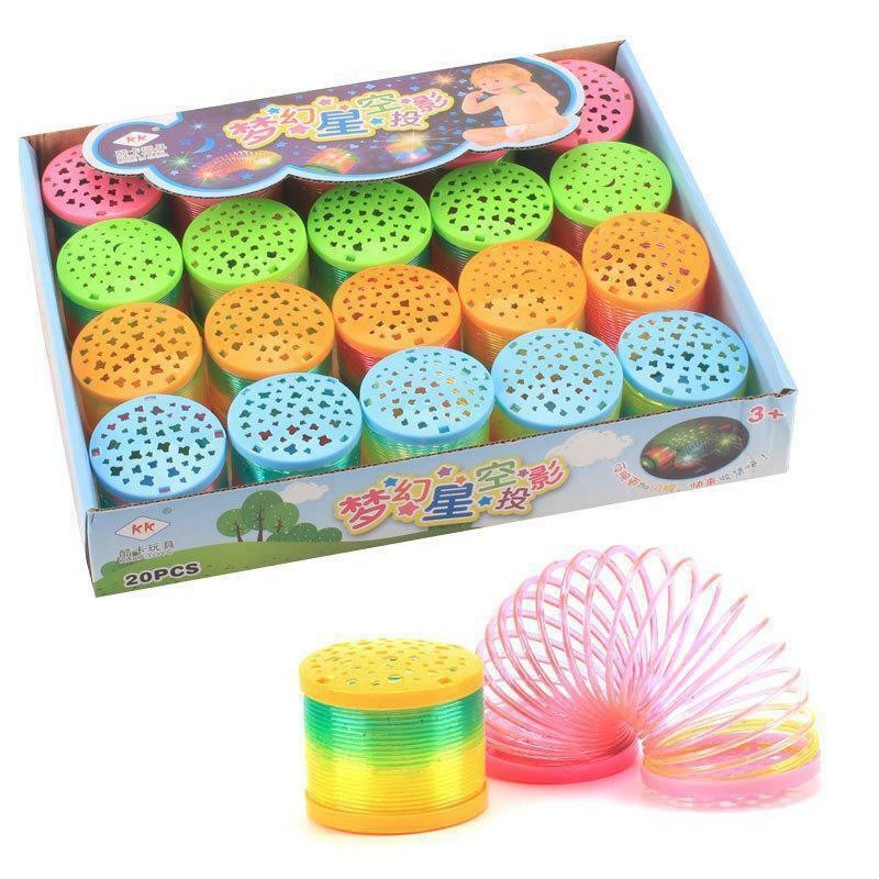 Luminescente projeção arco-íris primavera crianças brinquedos de plástico presente criativo cedo jogos educativos alongamento elasticidade adulto