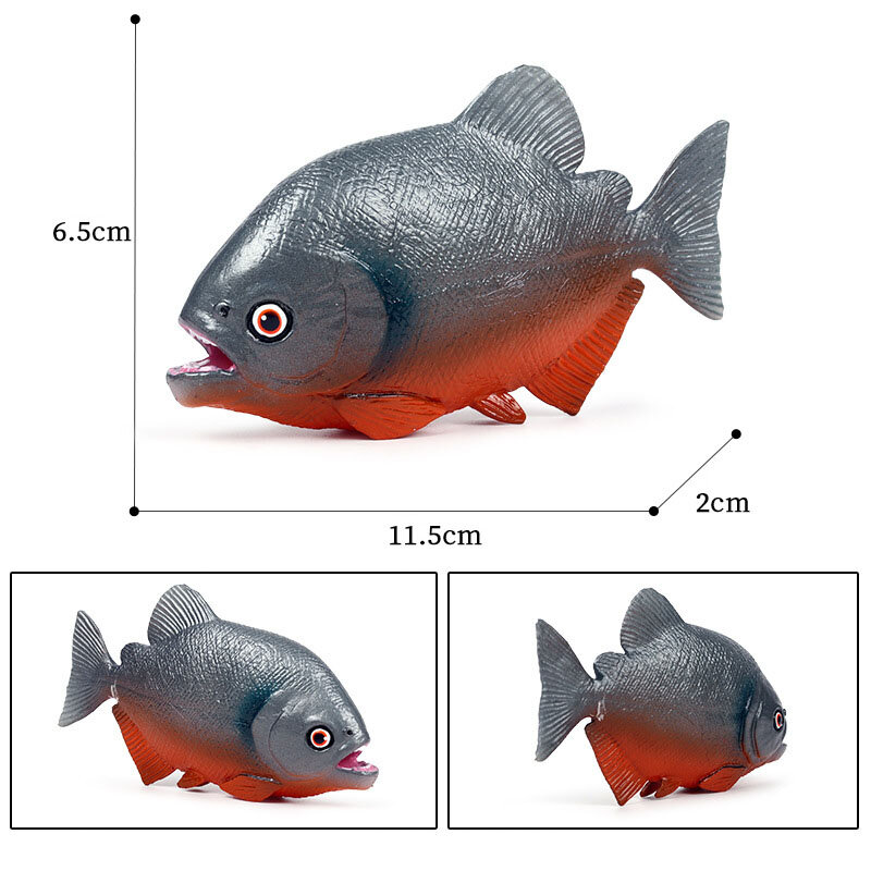 New Ocean Sea Life Simulation Animal Model deep sea Devouring Eel Piranha flounder Fish Action Toy Figures Kids Educational Toys