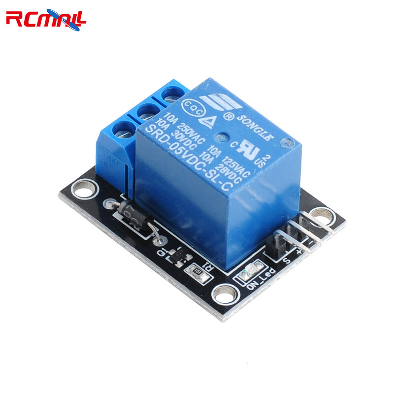 RCmall-Módulo de relé de 5 piezas, 1 canal, 5V, SRD-05VDC-SL-C, sin/NC, Control de electrodomésticos Arduino