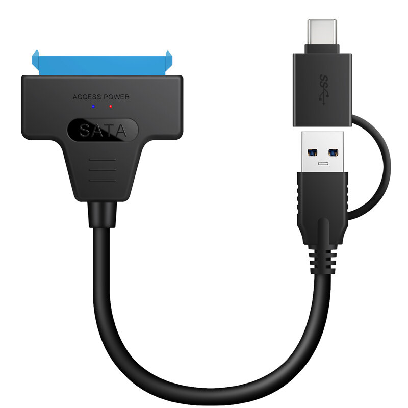 2in 1 SATA к USB 3,0 кабель SATA к внешнему жесткому диску типа C 22Pin Адаптер конвертера для 2,5 дюйма HDD/SSD