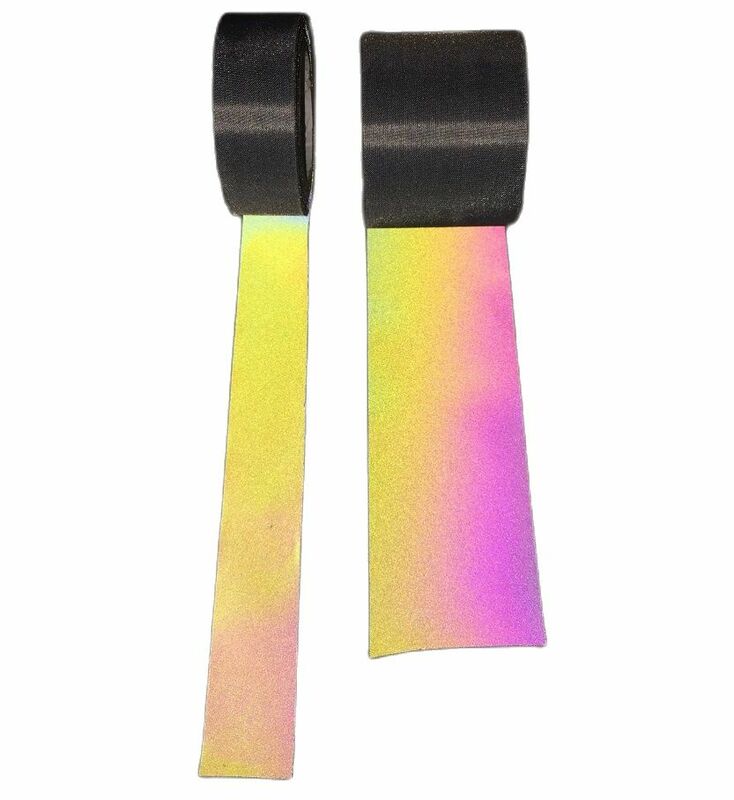 Tela de fibra de luz reflectante iridiscente colorida, Tela Mágica fluorescente, Color Variable, brillante, moda