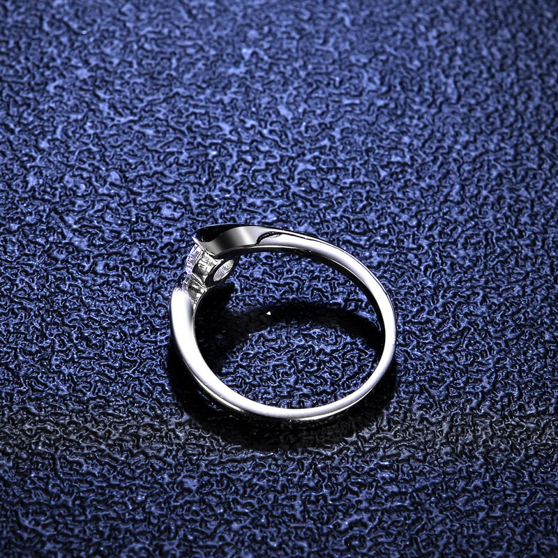 Noivado casamento jóias 0.5 quilates d cor moissanite anel mulher 925 anel de prata deusa presente