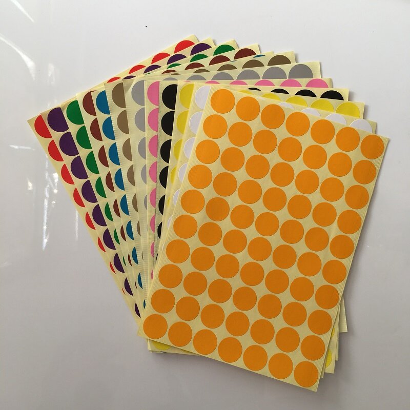 Круглые наклейки с кодированием, самоклеящиеся наклейки, для школы и офиса, от поставщика, маленькие круглые наклейки с точками, разные цвета, 6 мм, 10 мм, 16 мм