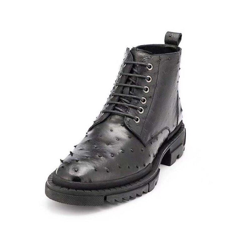 Hexiaofengdedian جديد الرجال النعامة الأحذية الجلدية الذكور الأحذية موضة الترفيه الأحذية الذكور