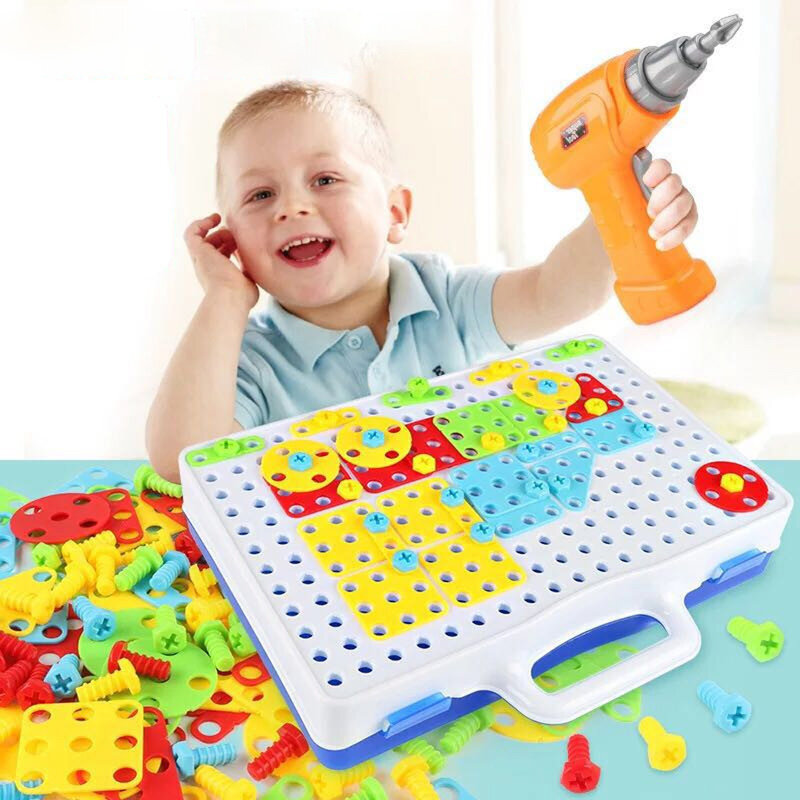 149/193 Pcs kinder Bohrer Spielzeug Baby Schraubendreher Mosaik Spielzeug Kinder Lernen Lernspiel Geschenke Schraube Puzzle Montiert Spielzeug