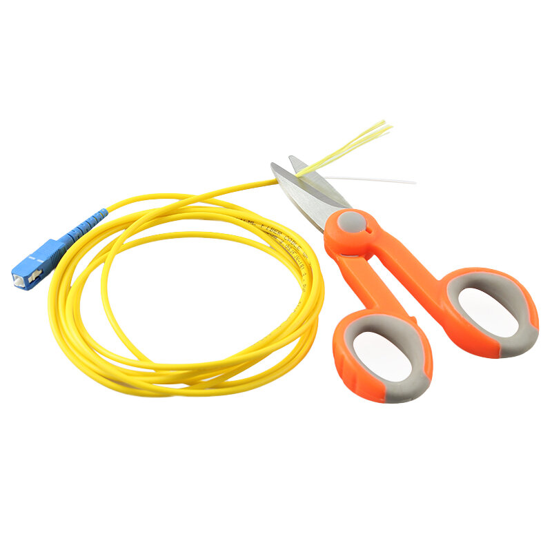 Tesoura de fibra óptica de kevlar, tesoura de aramida e fio de fibra óptica, ponte de pigtail, ferramentas simples de ftth