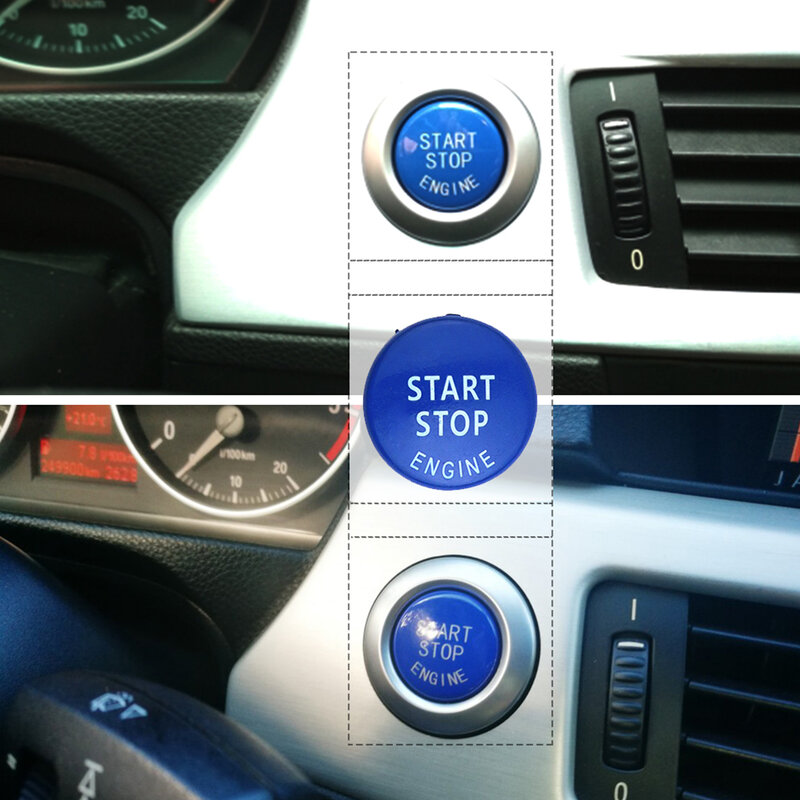 START Stop Engine Button Replace Cove for BMW X1 X5 E70 X6 E71 Z4 E89 3 5 Series E90 E91 E60 Key Decor Ring Trim Cap  Switch Kit
