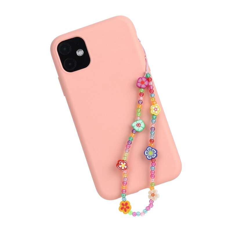 ZHONGVI – perles en résine ethnique bohème Simple, chaîne pour téléphone portable, lettre d'amour, cristal polymère, lanière pour téléphone portable féminin, Anti-perte