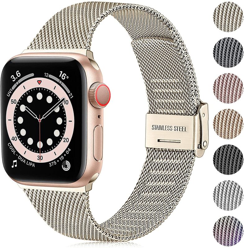 Ouwegaga-pulsera de Metal de acero inoxidable para Apple Watch, pulsera Compatible con Apple Watch de 38mm, 40mm, 42mm, 44mm, 45mm, para iWatch 7 6 5 4 3 2 1