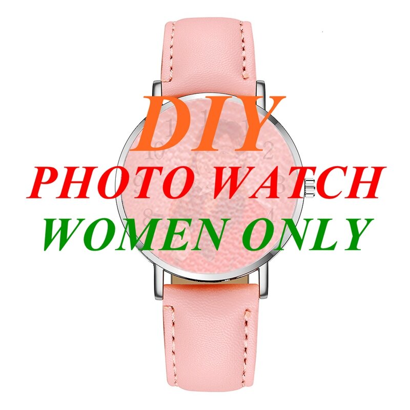 Custom Photo Watch Genuine Leather Band Quartz Wristpatches Fashion Design Enthusiast Gift