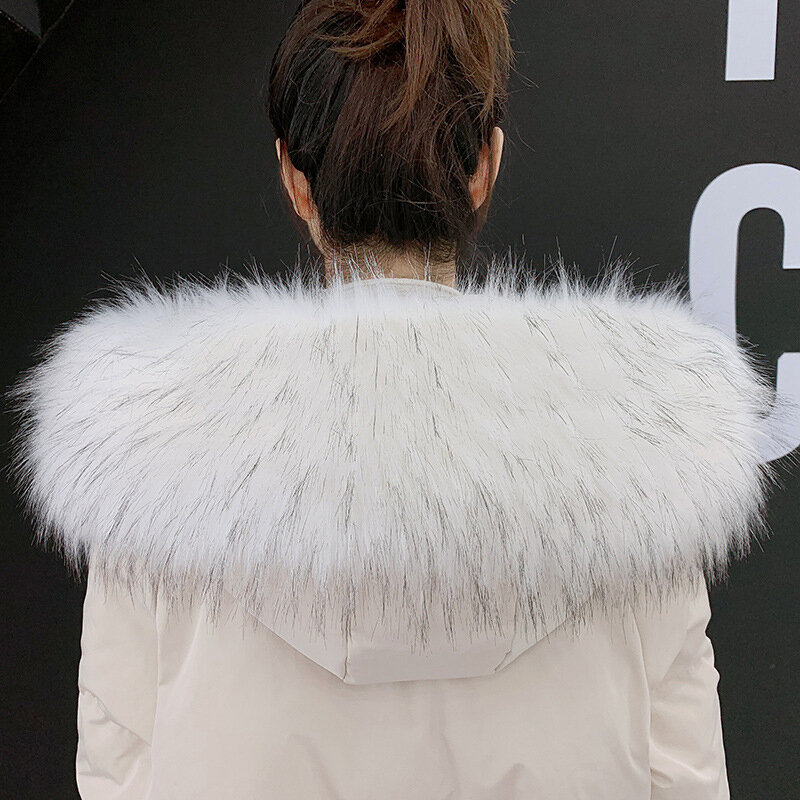 フェイクファーの襟の冬暖かいコートジャケットストレート襟の装飾ショールフード付きscarivesギフト女性男性冬70/80/90センチメートル