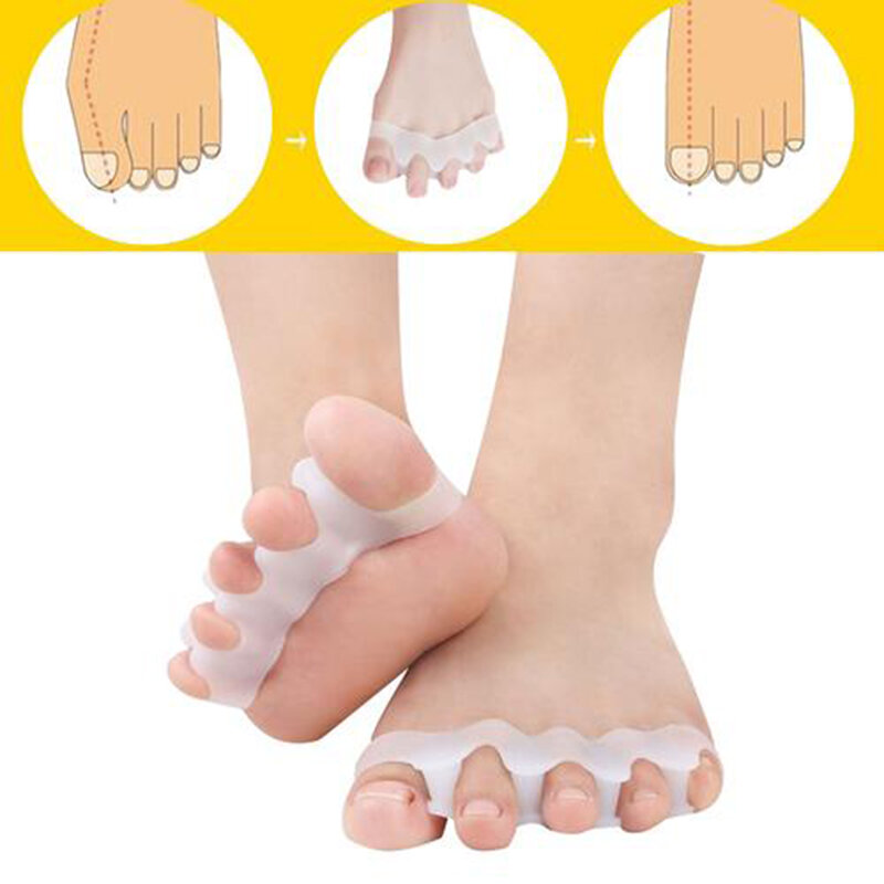 Masculino feminino silicone hallux valgus toe separador de cinco dedos pé grande correção sobreposição toe titular cuidados de saúde
