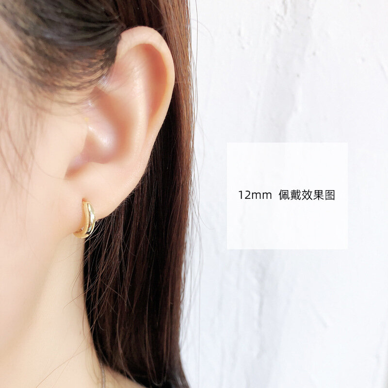 WANTME – boucle d'oreille ronde minimaliste en argent Sterling 925 pour femmes, Punk, unisexe, Rock Hoop, accessoires de bijoux