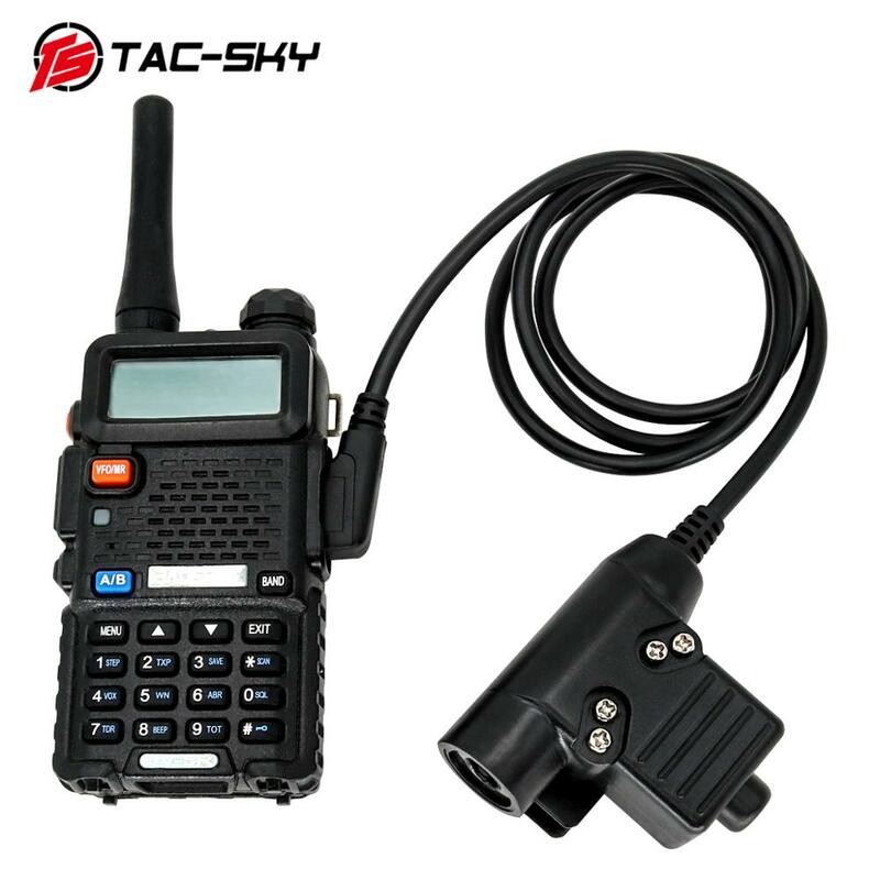 TS TAC-SKY Adaptador Tático PTT, U94 PTT, kenwood Plug para Baofeng UV5R UV82 Rádio e Fone De Ouvido Tático