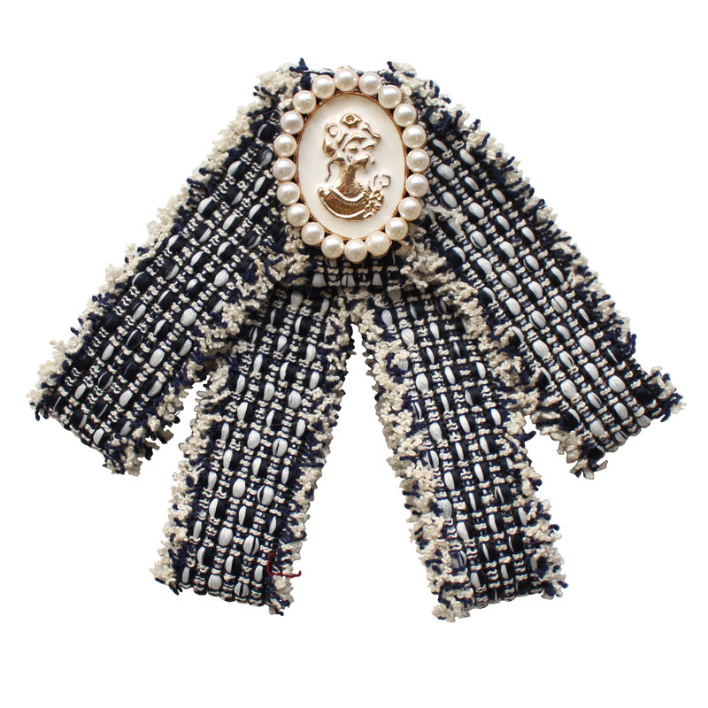 Retro Vrouwen Vlinderdas Koreaanse Britse College Stijl Uniform Kraag Bloem Mode Nieuwe Pearl Bowtie Womens Accessoires Gift