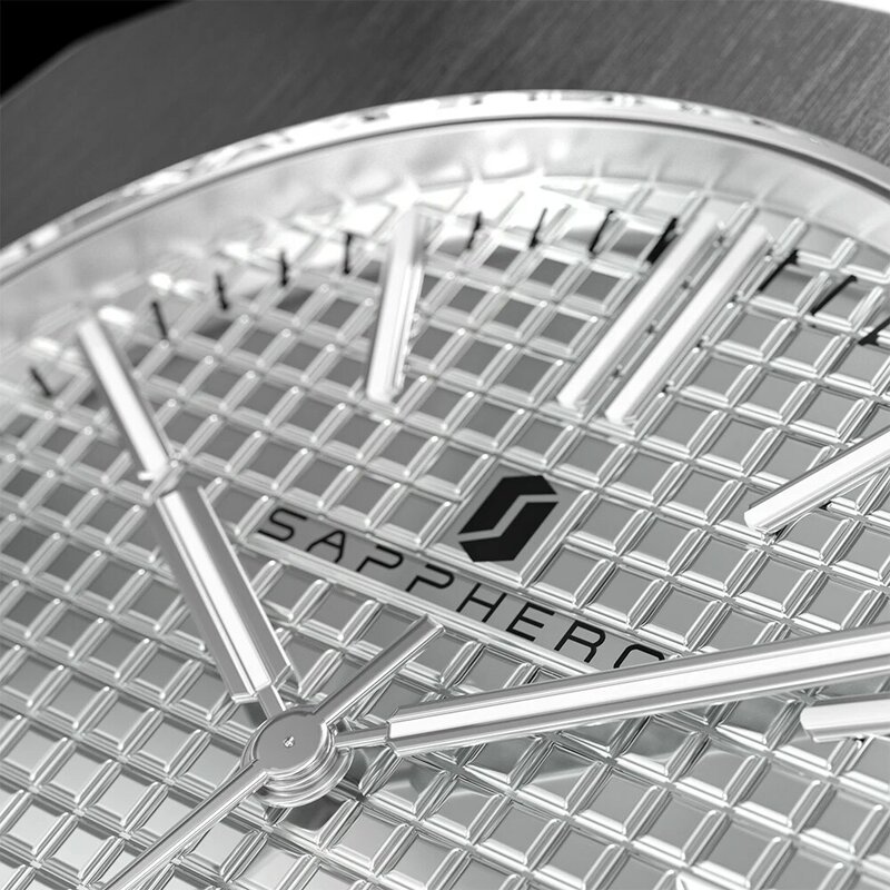 Sapphero Heren Horloge 100M Waterdicht Roestvrij Stalen Band Quartz Uurwerk Luxe Sport Zakelijke Stijl Klok Elegante Toevallige Gift