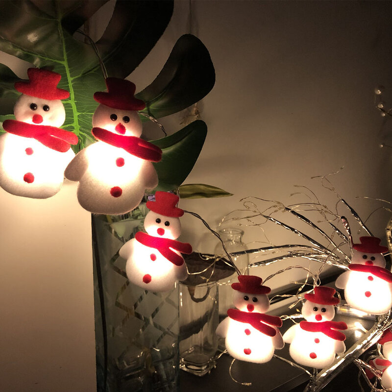 Christmas LED String Light 10 LED Plush Snowman String Light 1.65 Meter Christmas Festival Decor Xmas Tree Hanging Ornaments