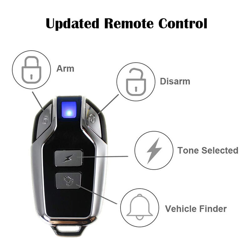 Alarma antirrobo inalámbrica para motocicleta y bicicleta, Sensor de vibración de seguridad, impermeable, remoto, 113dB fuerte