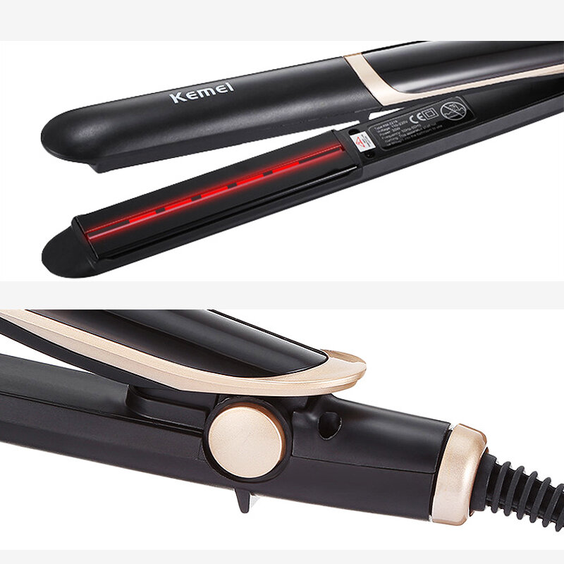 Alisador de cabelo função infravermelho distante ferro plana curling digital alisamento casa thermostation ferramentas estilo 40d