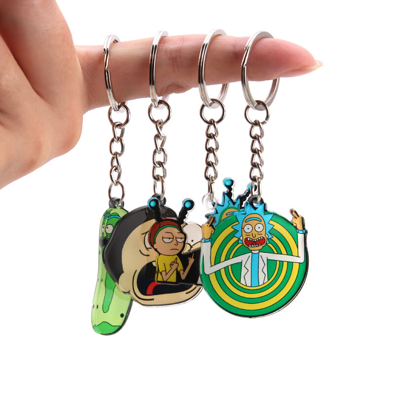 Rick et Morty porte-clés femmes et hommes porte-clés mignon Anime dessin animé enfants porte-clés cadeau Porte Clef