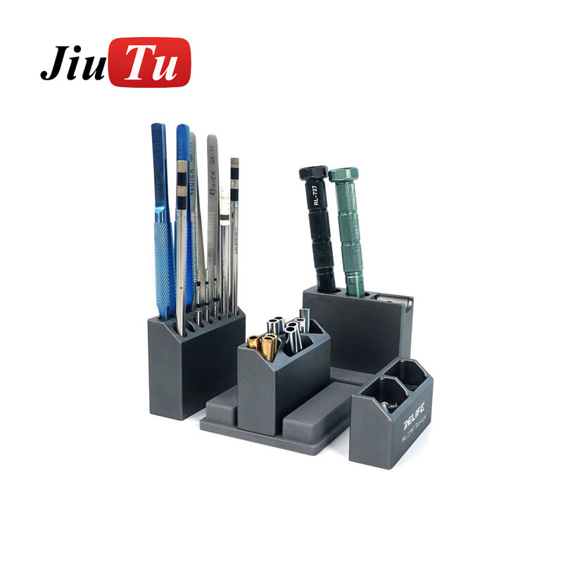 Alumilum rack de armazenamento multifuncional caixa de armazenamento desktop organizador pinça chave fenda ferramenta reparo do telefone titular jiutu