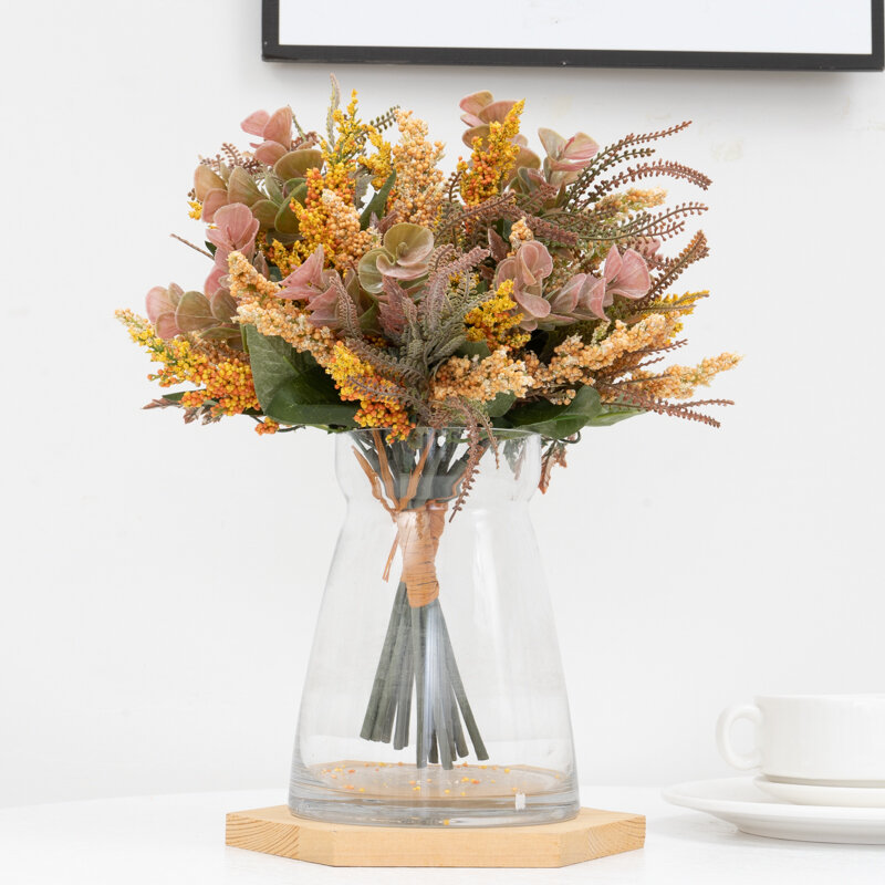 Belas flores de plástico artificial outono alta qualidade espuma lavanda planta falsa grande bouquet sala mesa casamento decoração para casa