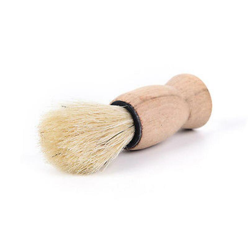 Cepillo de afeitar con mango de madera para hombre, herramienta de limpieza de barba, pelo de tejón