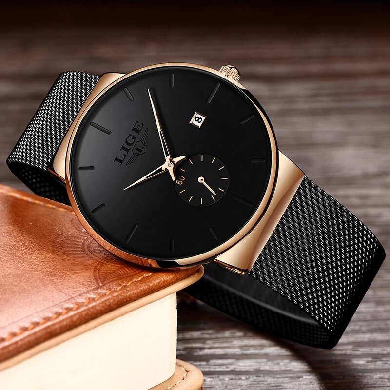 2023 LIGE Fashion minimalistyczny damski zegarek kwarcowy najwyższej marki luksusowe zegarki damskie Ultra cienkie wodoodporne biznesowy zegarek na rękę
