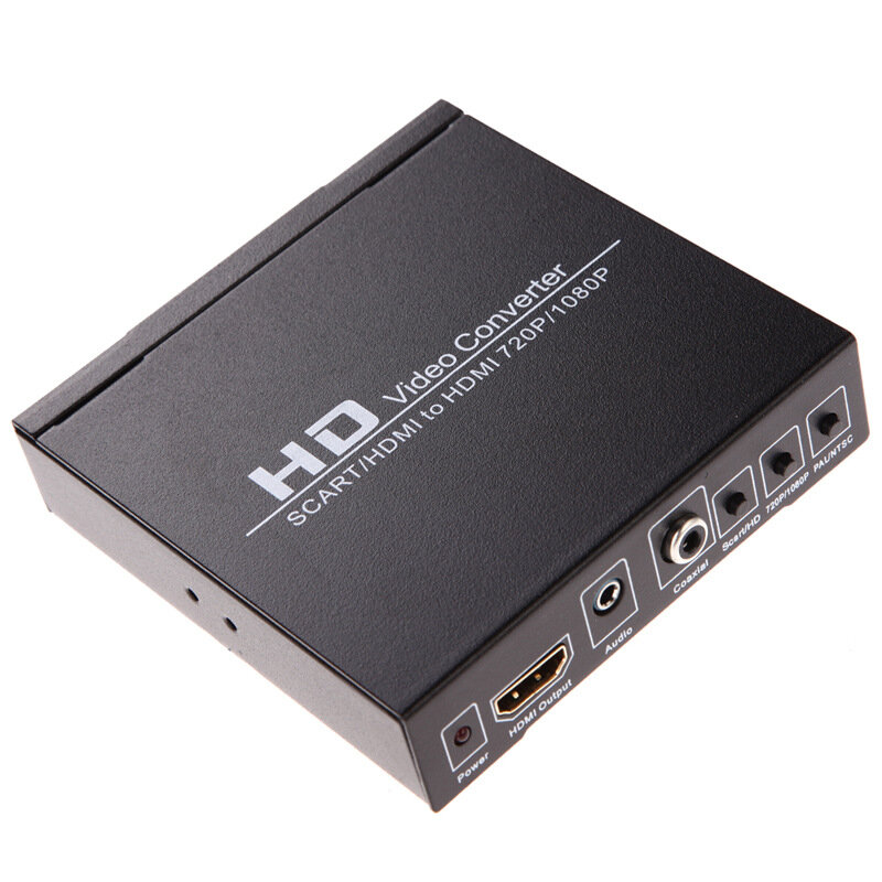 SCART to HDMI Scart 컨버터 비디오 오디오 박스 HD 비디오 컨버터, Scart to HDMI 어댑터, PAL/NTSC 비디오 스케일러 포함