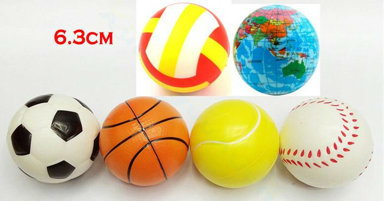 6.3cm giocattolo Antistress Squishy pallavolo pallone da calcio pallacanestro tennnis baseball giocattoli per bambini PU schiuma palla regalo