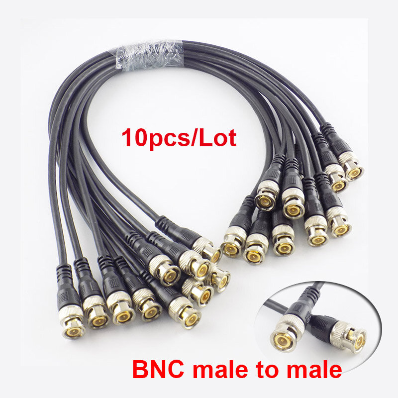 0.5M/1M/2M/3M BNC ชายไป BNC ชายสายเคเบิลสำหรับอะแดปเตอร์ BNC บ้าน Extension Connector Adapter สำหรับกล้องวงจรปิด