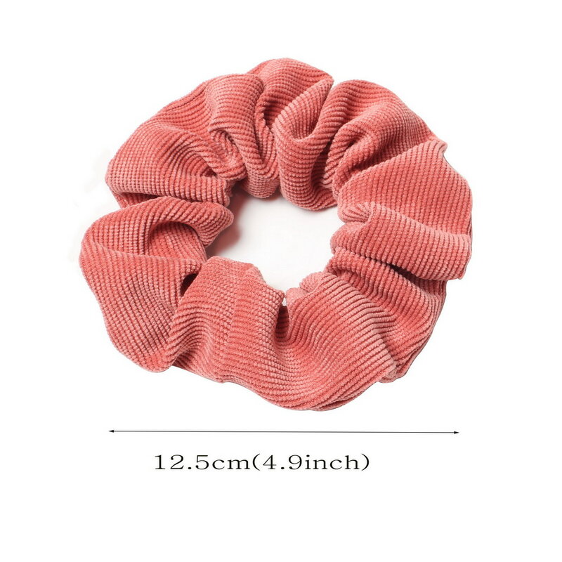 Cord Scrunchie Autumn Winter Corduroy Solid Fabric Scrunchies Set Elastic Hair Bands Fashion Ponytail Hair Tie Rope Headwear 3PK