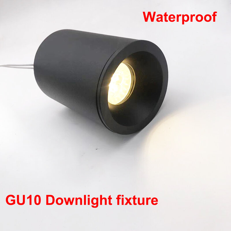 Luz descendente LED GU10 para exteriores, accesorio de iluminación montado en superficie cilíndrica IP65, 220V, resistente al agua, para baño, accesorio GU 10