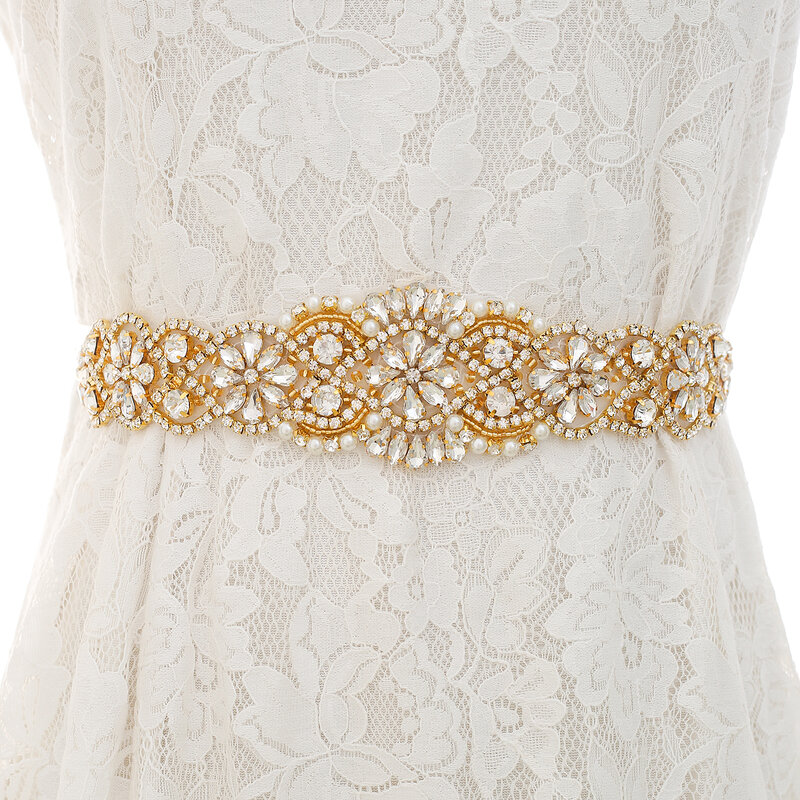 NZUK-Cinturón de boda con diamantes de imitación, cinturón de boda de cristal, accesorios de boda satinados, cinturones de cinta nupcial