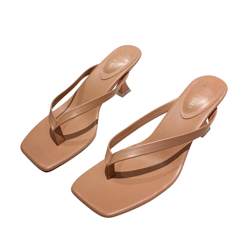 2020 nova marca feminina verão chinelos pico de salto alto gladiador praia flip flop slides deslizamento em sandália ao ar livre