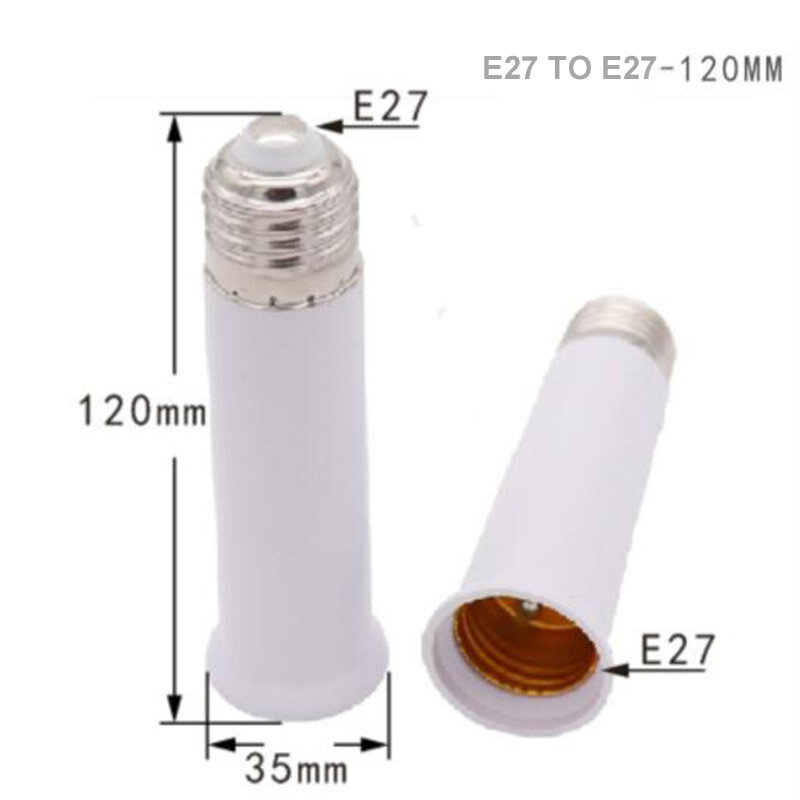 65mm 95mm 120mm adaptador e27 para e27 extensor lâmpada led base de luz soquete extensão conversor conector cfl lâmpada luz adaptador