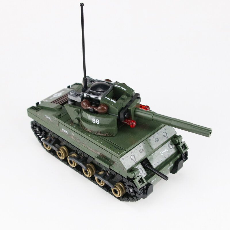 WW2 M4 Militar EUA Sherman Tanque Modelo Blocos de Construção Figuras Soldados Do Exército DOS EUA Acessórios Armas Bricks Brinquedos Presente Educacional