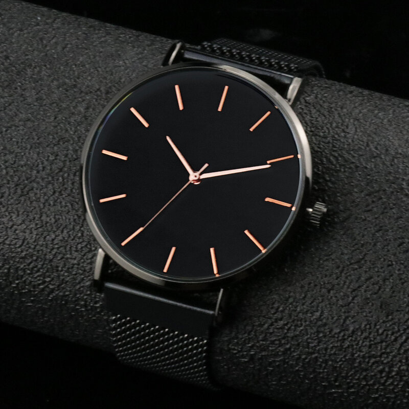 Mężczyźni oglądać 2023 luksusowa tarcza marki kwarcowe zegarki biznes proste Ultra cienka siatka zegarek męski zegar Reloj Hombre Montre Homme