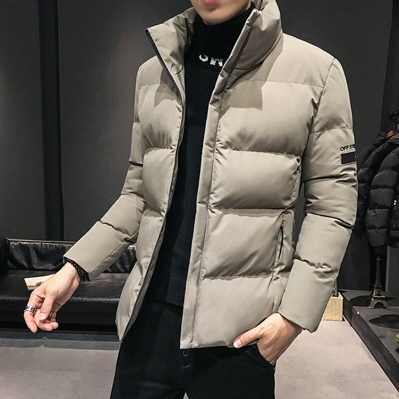 Nowa młodzież Trend koreańska modna stójka ocieplana kurtka z bawełny uniwersalna kurtka męska zimowa ciepła ocieplana kurtka z bawełny Student