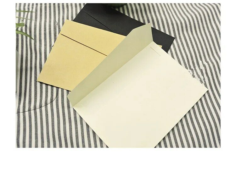 Envelopes vintage de papel Kraft, Convite de casamento Envelopes, Envelope comercial, preto e branco, 10pcs
