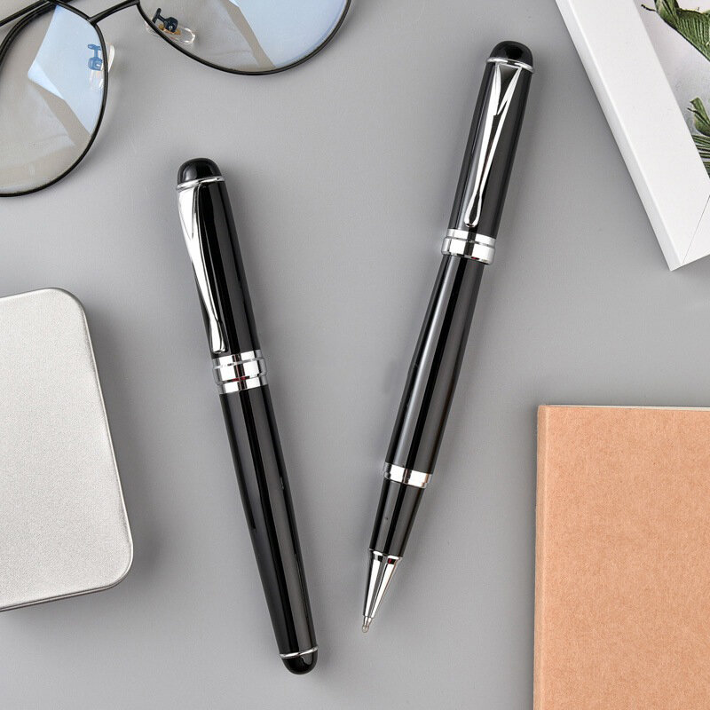 عالية الجودة العلامة التجارية المعادن الأسطوانة قلم حبر جاف رجال الأعمال توقيع الكتابة هدية القلم شراء 2 إرسال هدية