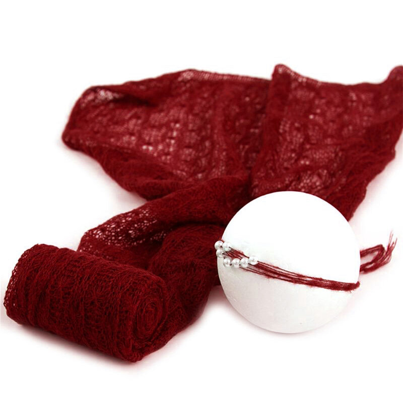 Un Set Christmas Photo Shoot Prop elastico in maglia Mohair Wrap Little Infant Hat fascia per accessori fotografici per neonati