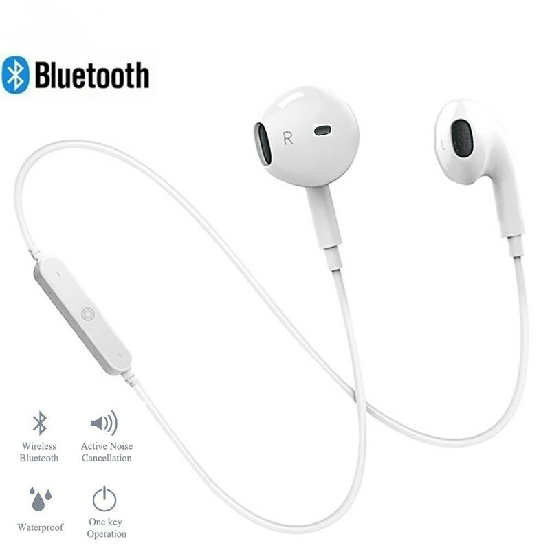 Auriculares inalámbricos Bluetooth, auriculares con cancelación de ruido, banda para el cuello, estéreo deportivo de por vida con micrófono para iPhone Xs Samsung 9