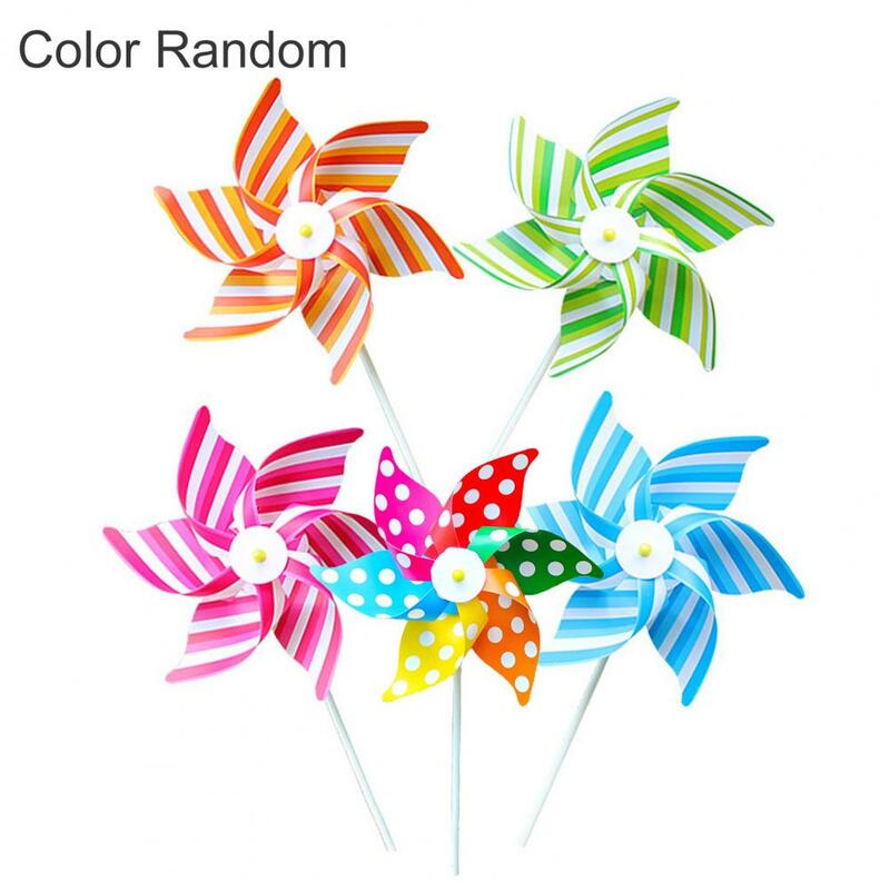 Pin-wheel para niños y niñas, juguete de rayas de colores, multifuncional, hecho a mano