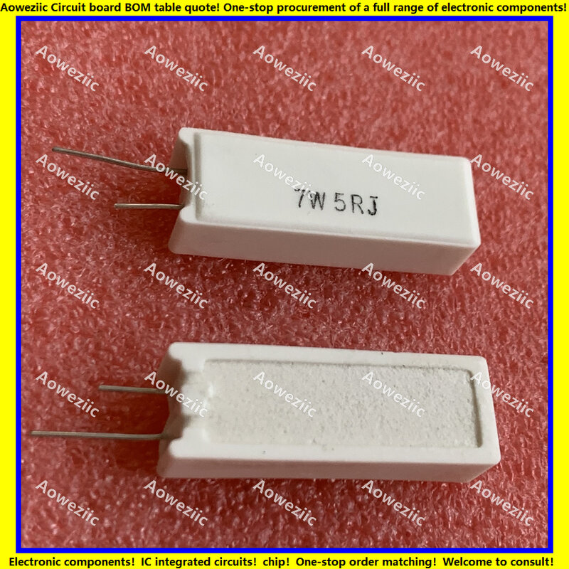 10ชิ้น/ล็อต7W5RJ 7W5ΩJ RX27-5ตรมแนวตั้งซีเมนต์ความต้านทาน7W5ohm 7W 5RJ 7W5R เซรามิคความต้านทานความแม่นยำ ± 5% Power ความต้านทาน