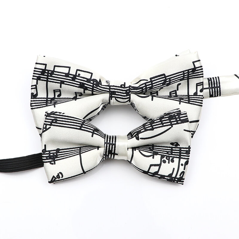 Men's Music Theme Bow Ties Polyester Parent-Child Bowtie Set Piano Stave Guitar Star Pattern Mens Party Prom Cravat Accessory