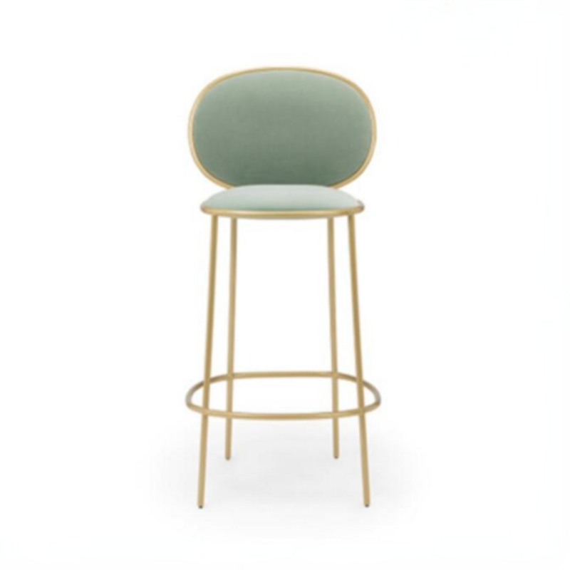 Nordic บาร์สตูลเหล็ก Ins สร้างสรรค์ตารางทอง Lift Cafe กลับสีแดงเก้าอี้ Simple Counter สตูลบาร์เก้าอี้สำหรับ Home
