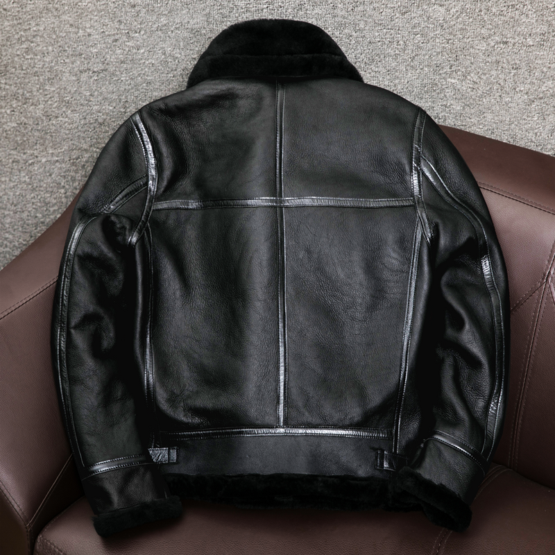 2023 nuova giacca in vera pelle di montone da uomo Plus Size cappotto caldo naturale in vera pelle di pecora spessa